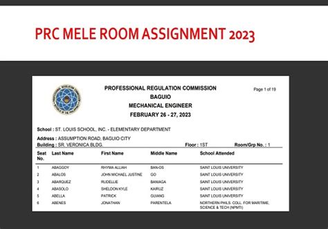 prc room assignment|prc room assignment 2023.